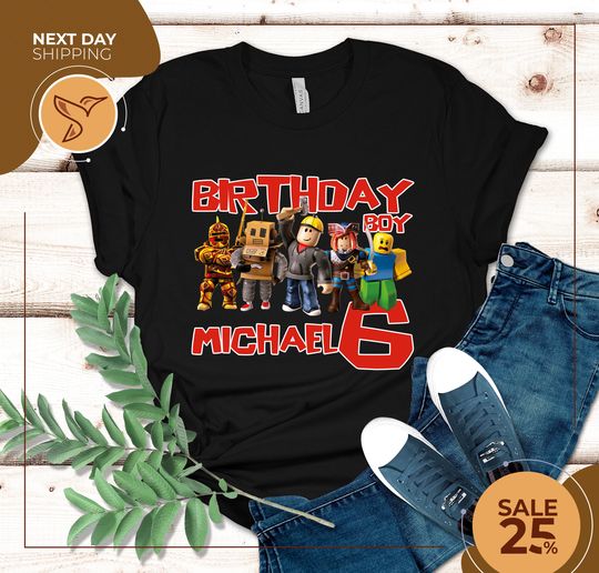 Custom Birthday Boy Shirt | Family Birthday Shirts | Birthday Tshirt | Bday Family Tee | Video Game Matching Birthday| Birthday Robots Shirt