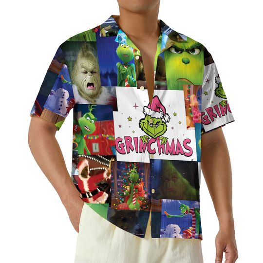 funny character Cindy Lou Who Max Dog Hawaiian Shirt, funny character Christmas Button Up Shirt, Whoville University Shirt, Merry Grin Hawaii Shirt