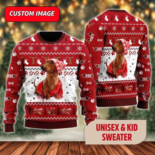 Holiday Dachshund Dog Ugly Christmas Sweater, Dachshund Dog Xmas Sweatshirt, Dachshund Dog Christmas Gift For Men Women Kid