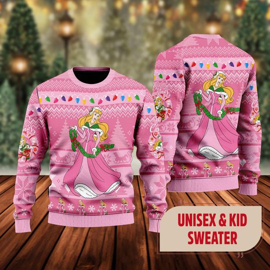 Aurora Princess Ugly Christmas Sweater, Sleeping Beauty Movie Xmas Sweatshirt, Aurora Princess Christmas Gift For Men Women Kid
