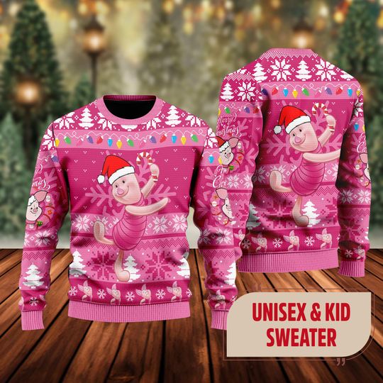 Piglet Ugly Christmas Sweater, Winnie The Pooh Xmas Sweatshirt, Piglet Character Winnie The Pooh Christmas Gift For Men Women Kid