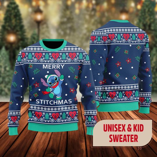 Merry Stitchmas Ugly Xmas Shirt, Experiment 626 Alien Sweater, Ugly Christmas Sweater, Xmas Sweatshirt, Christmas Gift For Men Women Kid