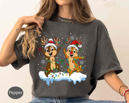 Christmas Chip N Dale Shirt, Disney Vacation T-shirt, Mickey's Very Merry Christmas Party Tee, Disneyland Trip 2024, Gift For Family
