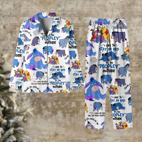 Christmas Eeyore Pajamas Set, Disney Donkey Shirt, Magic Kingdom Matching Holiday Pajamas, Winnie The Pooh Merch, Gift For Fan