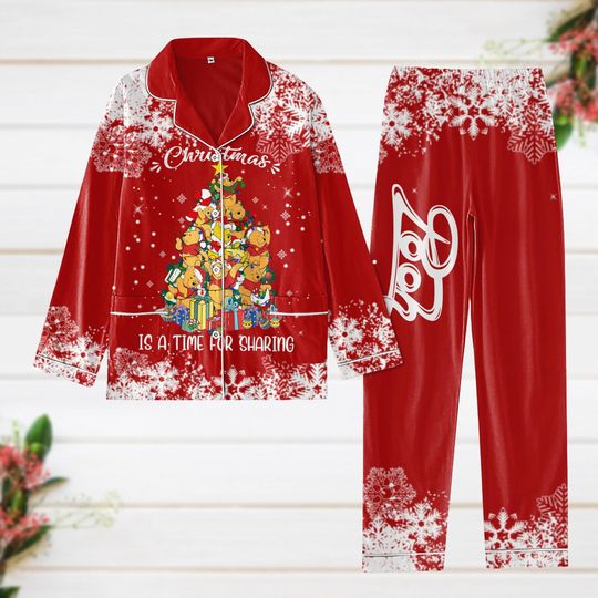 Christmas Tree Pajamas, Winnie The Pooh Pajamas Set, Disneyland Xmas Pajamas, Christmas Snowflake Women Pajamas, Winter Holiday Gift