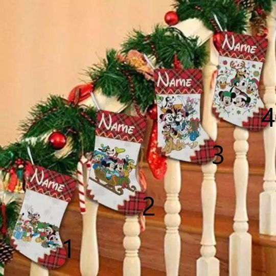 Personalized Tis The Season To Be Jolly Mickey And Friends Christmas Stocking