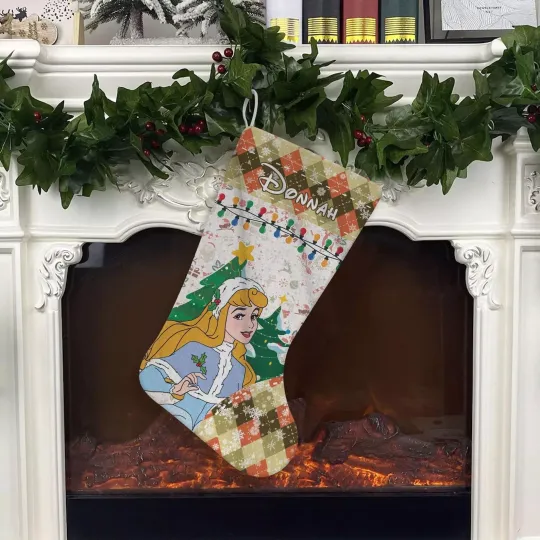 Personalized Princess Aurora Winter Xmas Tis The Season To Be Jolly Stocking