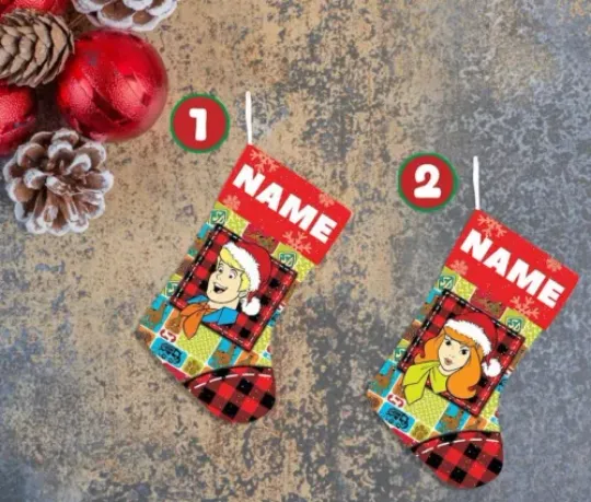 Personalized Scooby Doo & Friends Santa Hat Merry Christmas Stocking