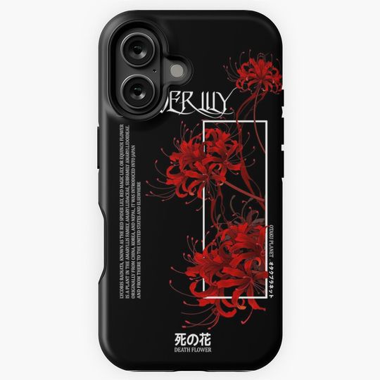 japanese red spider lily aesthetic iPhone Case