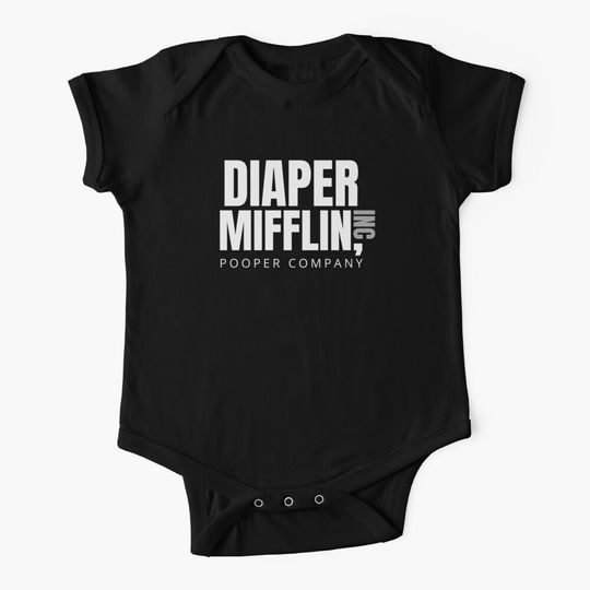 DIAPER MIFFLIN POOPER COMPANY - THE OFFICE PARODY DESIGN Baby One-Piece