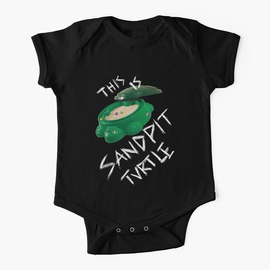 This Is Sandpit Turtle - bmth meme - white on black Baby One-Piece