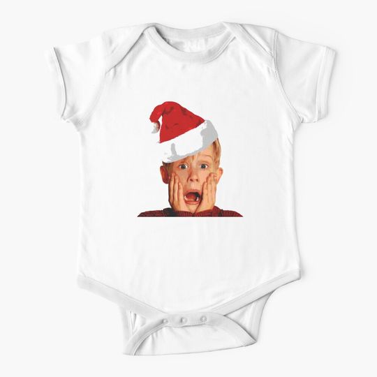 Home Alone Santa Hat T-Shirt: Macaulay Culkin Christmas Holiday Baby One-Piece