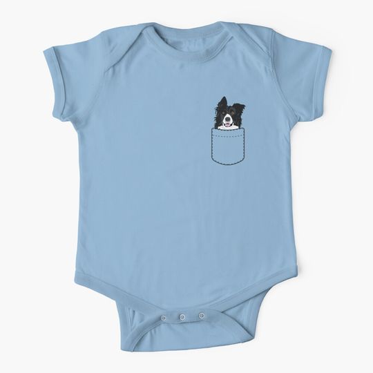 Border Collie Dog In Your Pocket Baby One-Piece