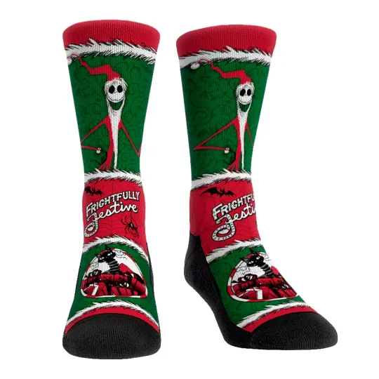Nightmare Before Xmas Jack Skellington Santa Claus Frightfully Festive Fit Socks