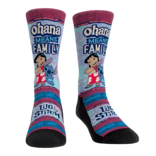 Lilo & Stitch Ohana Means Family Merry Christmas Season Of Joy Fit Socks