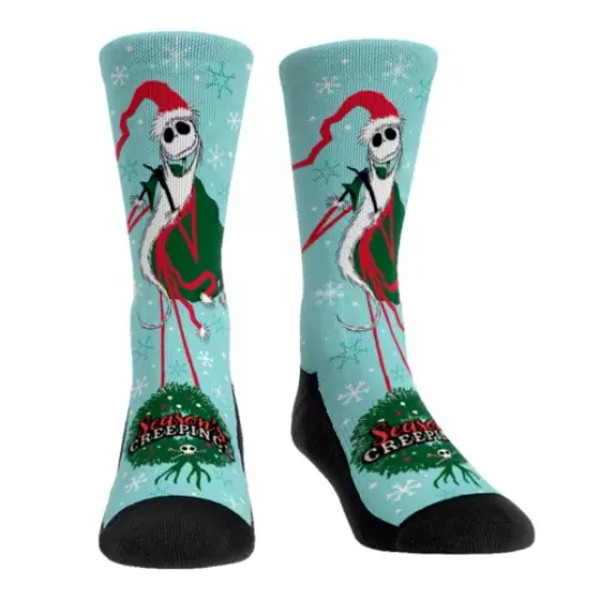 Nightmare Before Xmas Jack Skellington Santa Claus Season's Creepings Fit Socks