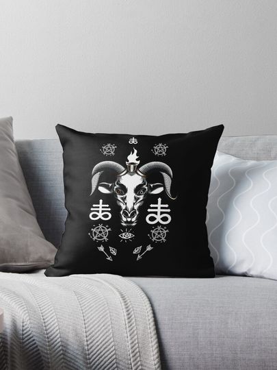 Gothic Baphomet Satanic 666 Black Metal Pillow
