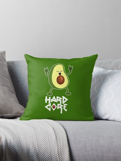 funny avocado Hard Core Pun Death Metal Vegan Festival Metalcore  . 	 Pillow