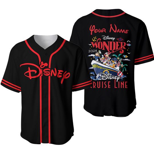 Custom Disneyland Baseball Jersey, Disney Cruise Vacation Matching Shirt