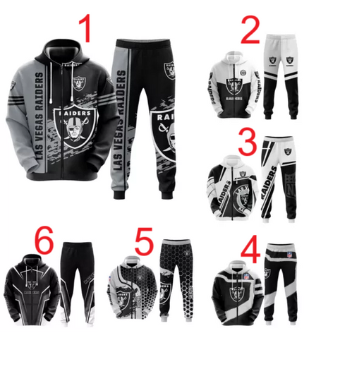 Las Vegas Raiders Men's Hoodie Jogger Sets, Sport Outfits