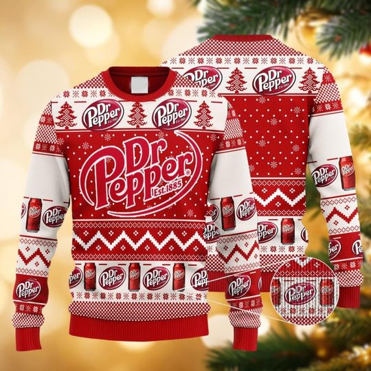 Dr Pepper Ugly Christmas Sweater, Mens Drinking Sweater, Family Sweater, Soda Shirt, Holiday Sweater, Christmas Vacation, Xmas Gift