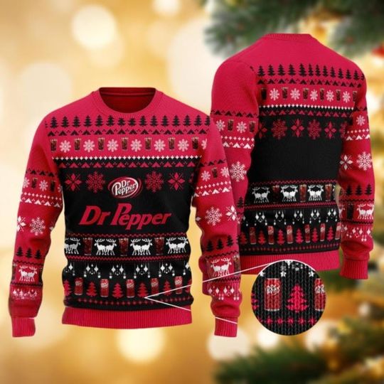 Christmas Dr Pepper Ugly Sweater, Drinking Xmas Party Sweater, Holiday Shirt, Dr Pepper Sweater Men Women Kid, Soda Sweater Family