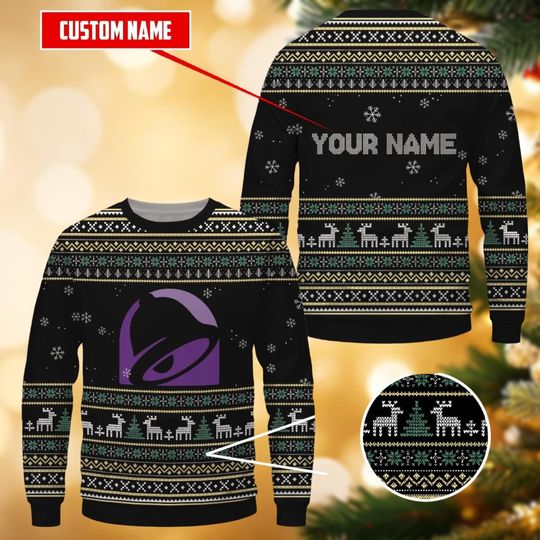 Christmas Taco Bell Ugly Sweater, Custom Taco Bell Xmas Sweater, Taco Bell Shirt, Taco Bell Holiday Sweater, Taco Bell Lover Gifts