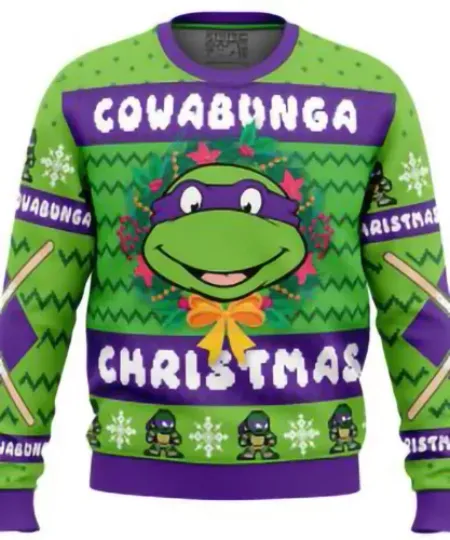 Cowa bunga Dona tello Teenage Mu tant Ninja Turtles Ugly Christmas Sweater