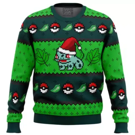PKM Bulbasaur Ugly Christmas Sweater