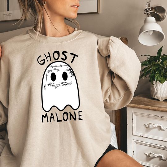 Ghost Malone Sweatshirt, Halloween Sweatshirt, Funny Halloween Crewneck