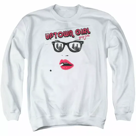 Billy Joel Uptown Girl Crewneck Sweatshirt Licensed Rock N Roll Music Band White