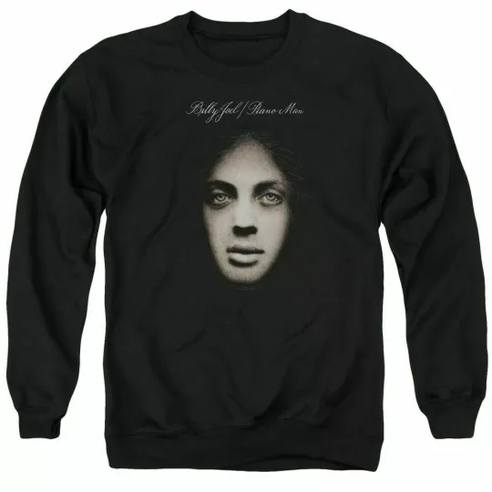 Billy Joel Piano Man Crewneck Sweatshirt Licensed Rock N Roll Music Band Black