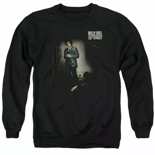 Billy Joel 52nd Street Crewneck Sweatshirt Licensed Rock N Roll Music Band Black