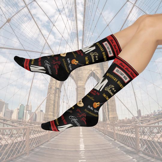 Crew Socks, Neil Diamond Songs, Sequins Blazer, Unisex, Red Black White Yellow, Broadway Musical, Gift for Music Lovers, Stretchy, Original