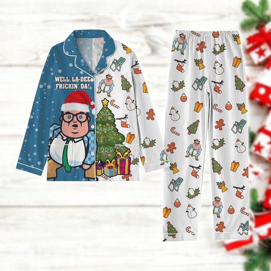 Matt Foley Christmas Pajamas Set, Saturday Night Live Pajamas Pants, TV Show Holiday Pajamas, Funny Santa Pjs, Xmas Season Gift