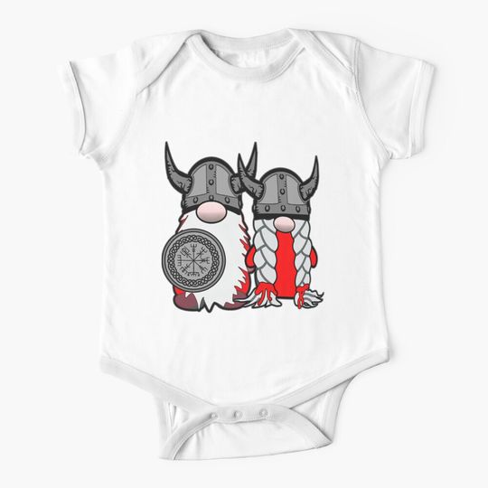 Cute Nordic Gnomes Viking Tomte Couple Scandinavian Nisse Baby One-Piece