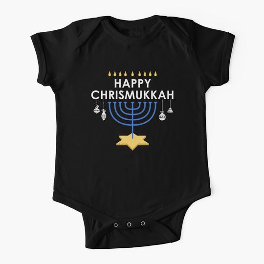 Happy Chrismukkah Christmas + Hanukkah Baby One-Piece