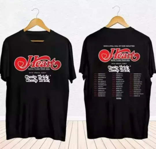 Heart 2024 Tour Shirt, Heart 2024 Concert,Heart Rock Band Royal Flush Tour Shirt