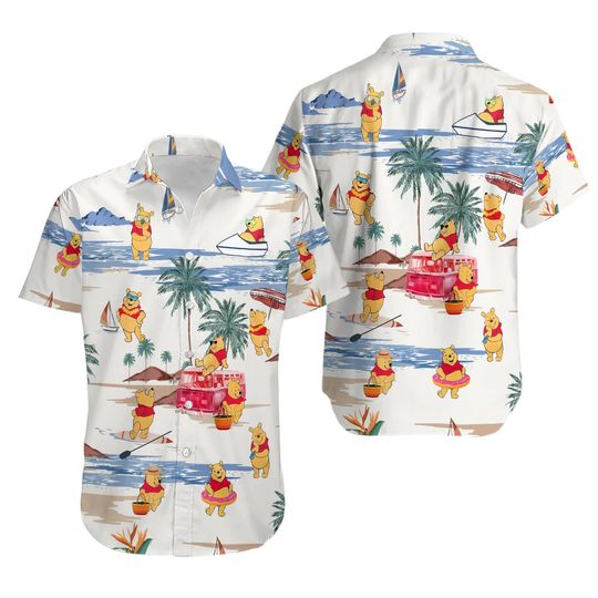 Pooh Hawaiian Shirt, Pooh Disney Shirt, Pooh Man Shorts, Pooh Shirt