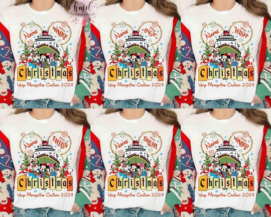 Personalized Disney Christmas Very Merrytime Cruises 2024 shirt, Mickey & Friends Disney Cruise Line Christmas shirt, Family Cruise Shirts