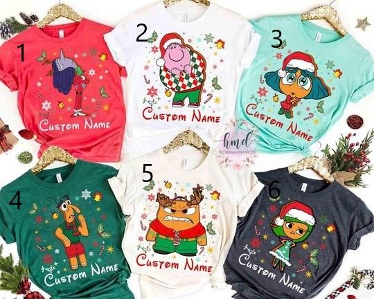 Pixar Inside Out 2 Gingerbread Christmas Matching Shirts, Disney Anxiety Ennui Joy Fear Xmas Tee, Mickey's Very Merry Christmas Gift Shirt