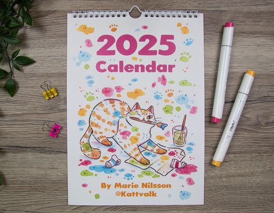 2025 Wall Calendar with Cute Cats
