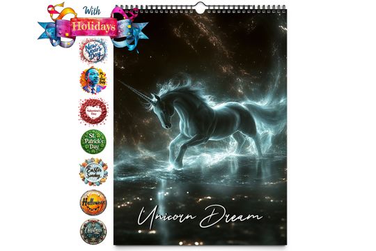 2025 Unicorn Dream Wall Calendar