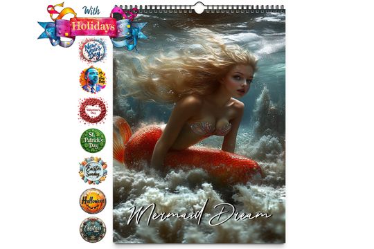 2025 Mermaid Dream Wall Calendar