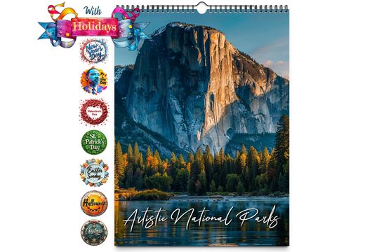 2025 Artistic National Parks Wall Calendar