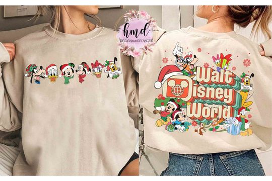 Cute Santa Mickey And Friends Christmas Vintage Shirt, Disney Mickey's Very Merry Xmas Matching Sweatshirt, Disneyland Vacation Holiday Party Gift