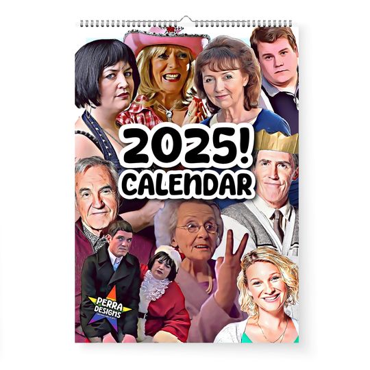 2025 Gavin Stacey calendar, funny Nessa quotes Christmas gift, oh my christ its 2025, wall calendar