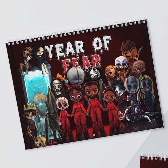 Horror Wall Calendar (2025), Halloween Calendar, Scary Movies, Creepy, The Nun, US, Sam, Babadook, Annabelle, Silent Hill