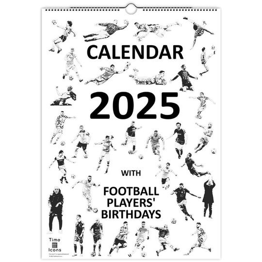 Time Icons: 2025 Football Legends Birthday Calendar