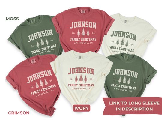 Custom Family Christmas Shirts, Comfort Colors Matching Family Christmas Tshirts, Personalized Name Christmas Shirt, Adult Unisex and Youth